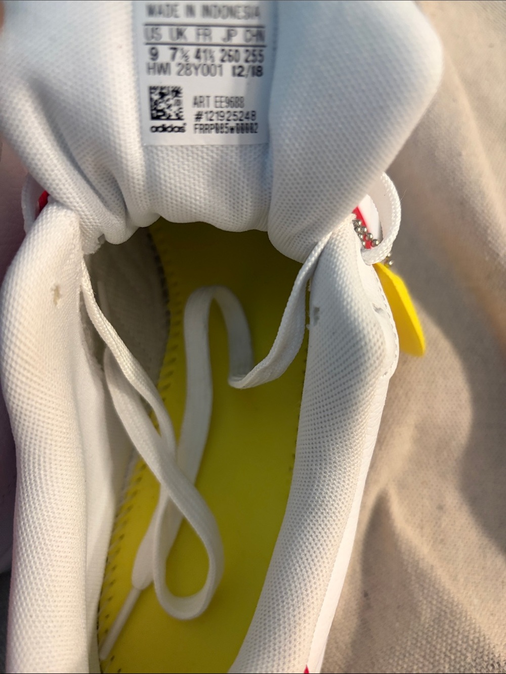 adidas White Sneakers with Red Three-Stripes - Picture 6 of 6